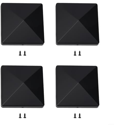 Tappo per palo in plastica ABS, tappo per pali con viti, protegge i pali, fori per viti preforati per una rapida (4 pezzi)