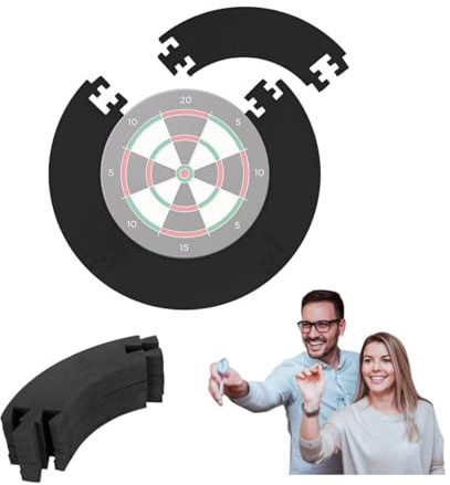 Dart Board Surround Ring, 4PCS EVA Dartboard Surround Wall Protector, Prevent Wall Damage With The Wall Protector Plate Easy Assembly for Family and Party Games Home Outdoor Use Heart Cylinder (E)