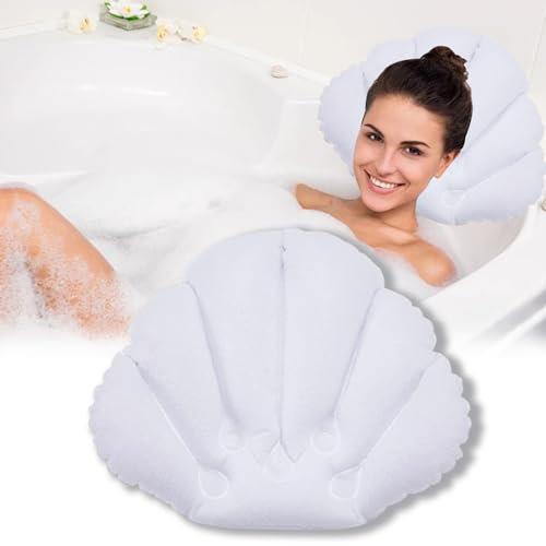 BSITSSS Insufflazione Cuscino Vasca da Bagno, Forma Della Conchiglia Cuscino per Vasca da Bagno, Confortevole Cuscino da Bagno, Moda Poggiatesta Vasca da Bagno, Cuscino Vasca da Bagno Adulti