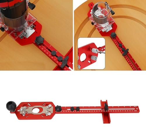 Staffa per Scanalatura della Fresatrice 3 in 1 Guida di Taglio Circolare Maschera, Strumento per la Lavorazione del Legno con Maschera di Taglio Circolare Regolabile per Legno