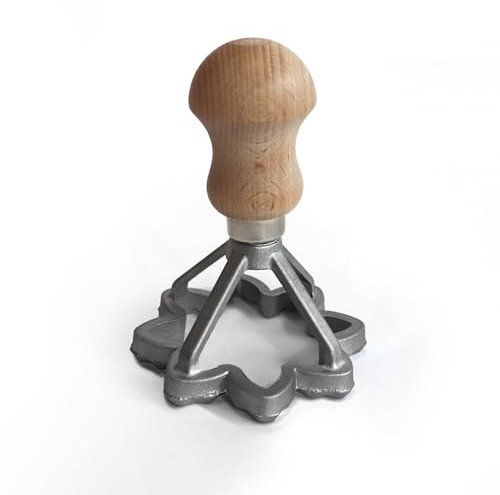 Fackelmann Stampino per ravioli a Fiore, materiale manico ergonomico in legno di faggio e parte funzionale in alluminio, dimensione Ø7x10cm, Linea Home Cooking Italian Pasta