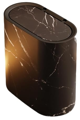LOVIVER Papelera de Cocina Papelera de baño Papelera con Tapa sellada Papelera Estrecha Papelera para Oficina Hogar Lavandería Sala de Estar, Negro