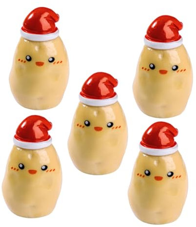UPKOCH 5stücke Kunstharz-kartoffelkreise Für Weihnachten Mini-ornament-dekoration Mikro-landschafts-weihnachtsfigur Süße Kartoffel-accessoires Zum Aufhängen Für Feiertags-tischdekoration