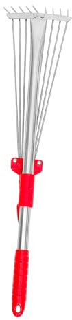 KONTONTY Rastrello da Giardino per Foglie Rastrelli per Prati Resistenti Attrezzi da Giardinaggio in Rastrello da Giardino Multifunzione per Pulizia e Manutenzione