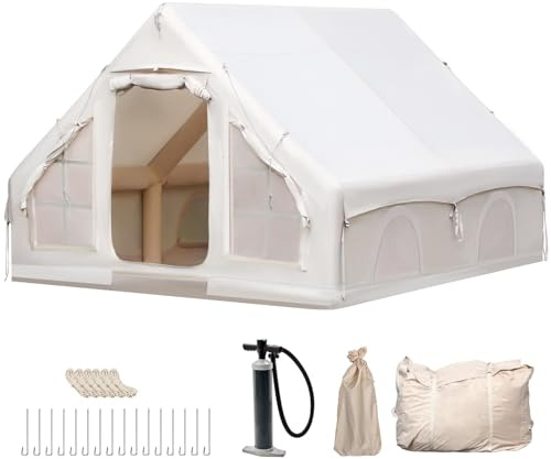 4-8 Personen aufblasbares Zelt, 4 Jahreszeiten aufblasbares Familien-Campingzelt, wasserdichtes aufblasbares Zelt, winddichtes Oxford-Zelt, 3 * 4m Vakiorn Zelte, Wetter
