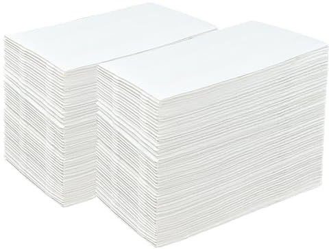Faliuepe White Napkins Disposable Hand Towels Linen Feel Disposable Dinner Napkins 12 x 17 Guest Hand Towels for Bathroom, Wedding or Event-100 Pack
