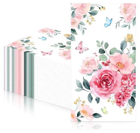 Papierservietten mit rosa Rosen, Cocktail-Servietten, Dinner-Servietten, weiche Rosen-Papierservietten für Valentinstag, Hochzeit, Babyparty, Geburtstagsparty-Dekoration, 20 Stück