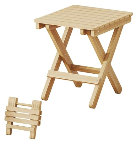 Generisch Sgabello pieghevole – Sedia pieghevole a gradini | Sgabello pieghevole portatile | Sgabello pieghevole ad alte prestazioni | Sgabello da campeggio pieghevole in legno per accessori da