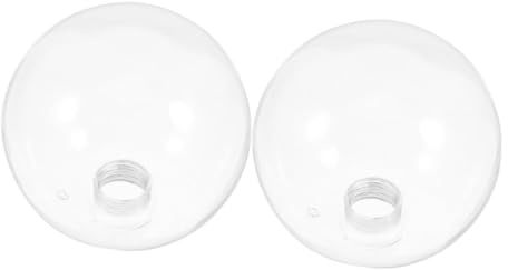 HOMSFOU Lot de 2 abat-jour en forme de globe en verre transparent avec base à vis - Résistants à la chaleur - Pour plafond, mur, suspension - Lumière douce - Pour salon, chambre à coucher, salle à