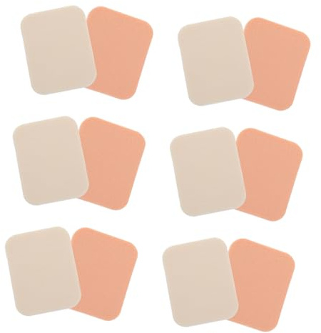 Beaupretty 12Pcs White Synthetic Sponge Makeup Pads Comfortable Girl Cosmetics Powder Suitable for Foundation Application Essential Face Care Tools