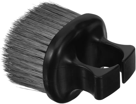 PRETYZOOM Friseurbürste Klein aus Kunststoff und Fasern Staubwedel für Friseursalons und Zuhause Kompakt und Tragbar Haarentfernung Nackenreinigung Friseurbedarf Zubehör Schwarz