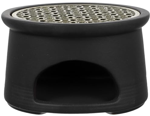 NIYANGLE Scaldavivande in Ceramica Nero Grande per Tè e Candele Tealight Riscaldatore Multifunzionale Sicuro e Resistente per Casa Ufficio e Ristoranti