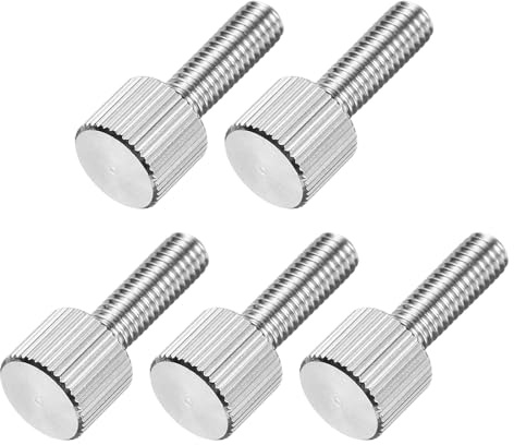 QUARKZMAN 5 Stk M5 x 16mm Rändelschrauben 304 Edelstahl Flachkopf Rändelvollgewinde Handschrauben Befestigungselemente Für Haushalt Elektronik Maschinen