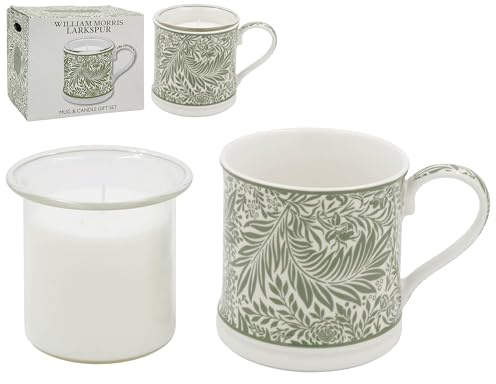 The Leonardo Collection William Morris 350ml Larkspur Candle Gift Set for Women & Men | Lovely Decorative Accessories for Home Decor | Aromatherapy Large Scented Candles for Any Celebrations