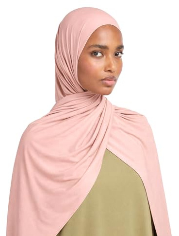 bhb 100% Baumwolle Jersey Hijab Kopftuch Damen – Weich & Atmungsaktiv – Premium Qualität – 180x100 cm – Blickdicht & Elastisch