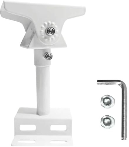 Auratrove Adjustable Solar Panel Bracket 360 Degree Rotation Q235 Steel Mount for Hikvision Camera, Telescopic 145-190mm White Wall Pole Ceiling Holder