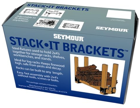 Seymour Stack-It Bracket Set, 4 Heavy-Duty Steel Brackets per Set