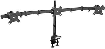 HFTEK - Monitor Tischhalterung für 3 Bildschirme von 15 bis 27 Zoll - Metall - VESA 75/100 - HF330C