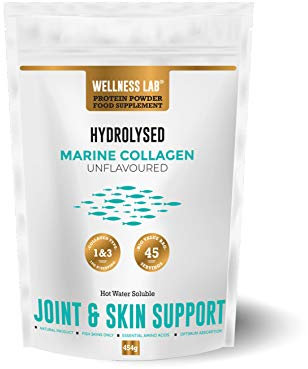Wellness Lab Protein Powder | Hydrolysed Marine Collagen Peptides for Joint & Skin | Highest Bioavailability Protein | 100% Natural, UK Made, Amino Acids (Unflavoured)