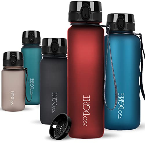 720°DGREE Vattenflaska 1l Sport uberBottle softTouch +Sikta - BPA-fri - Vattenflaska för universitet, arbete, fitness, cykel, utomhus, jobb - Tritan sportflaska - lätt, okrossbar, hållbar