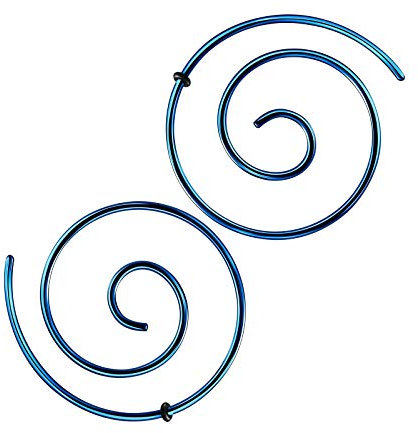 KJM FASHION 2 Stk 1 mm 18g Taper Spiral Expander mit Schwarzer O-Ring Earplugs Dehnungsstab Ohr Taper Lang Flesh Ohrringe Expander Piercing Schmuck 6175