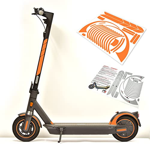 Aufkleber-Set/Sticker Set - 25-teilig auf 34x22cm Bogen geeignet für Segway Ninebot Max g30d E-Scooter (Orange Reflektierend)