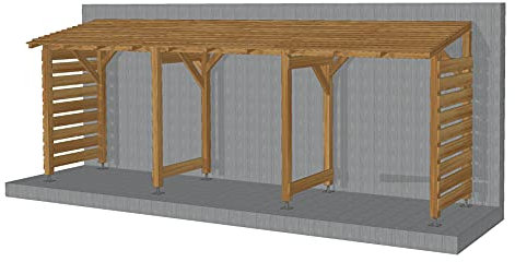 Abri Moto 6m Jardinatoire Couvert sans Fond Cl3 Marron