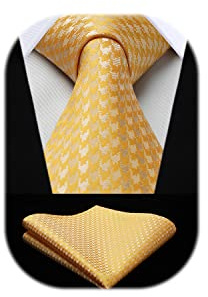 HISDERN Krawatten für Herren Einfarbige Formal Krawatte mit Einstecktuch Set Klassisch Hochzeit Elegant Business Party