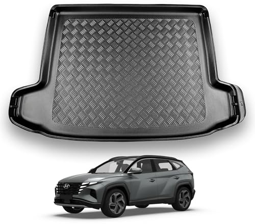 NOMAD Boot Liner Mat for Hyundai Tucson 2021+ [Adjustable boot floor in raised position], Tailored PE Car Boot Protector Tray, Waterproof Raised Edge Trunk Mat, Easy Clean Cargo Floor Liner