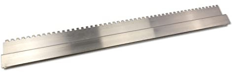 DEWEPRO® Règle de kart en aluminium profilé en H avec dents de 10 x 10 mm, latte de pose de 150 cm de long