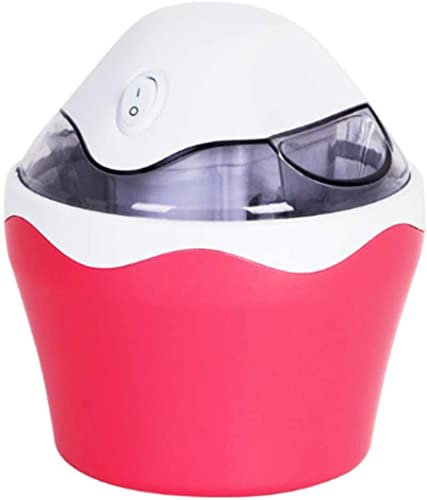 Samnuerly Ice Cream Maker with Built in Freezer 500ML Automatic Ice Cream Machine Icecream Makers Machine for Home DIY,Blue (Red)