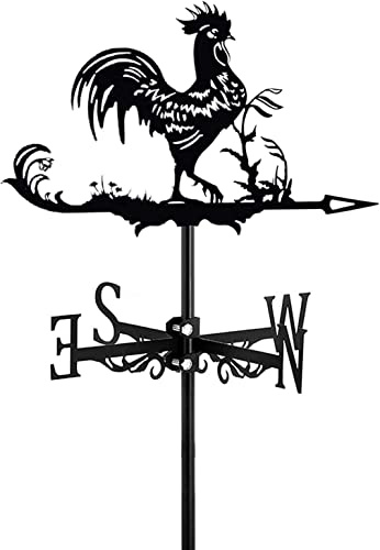 TAHALI Veleta de Metal con Forma de Animal ahuecada for Pollo, decoración de Patio for Techo al Aire Libre, Decoraciones de Granja, Veleta de Gallo, indicador de Viento (Color : C)
