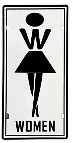 Cartello da Bagno da Donne Impiallacciatura - 30 x 15 cm - Ideale per Bar Pub Caffetteria o Barbiere Segnaletica WC Lavandino Cartello Avviso Targa Poster Segnale (2651-15)