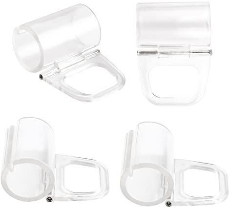 INCREWAY Hebeklemme, 4 Stück, schnurlose Rollo, Lampenschirme, transparenter Griff, 20 mm Stange für Rollläden, Fensterrollos, Rollvorhangzubehör