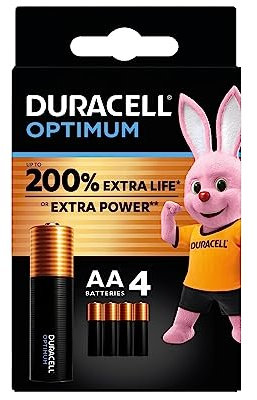 4X Duracell AA Optimum (1 Blister Da 4 Batterie) 4 Pile (MX1500/STILO/MIGNON)