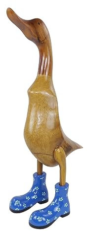 trendforge® - Handgefertigte Deko-Enten aus Teakholz - Vielfältige Modelle - Natürliche und hochwertige Holzfiguren für den Innen- und Außenbereich - einzigartiges Geschenk