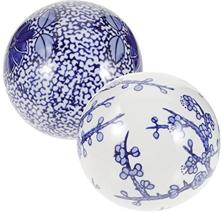 Didiseaon 2 Pièces Boule Flottante en Céramique Boule D'Observation De Jardin Boule D'Aquarium Ornement Piscine Boules Flottantes Boules Décoratives Chinoises Boule De Pièce Maîtresse Boule