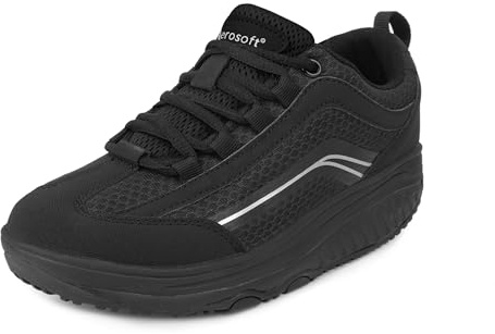 Aerosoft Walker Chaussures à lacets confortables pour homme et femme Semelle intérieure amovible en mousse à mémoire de forme