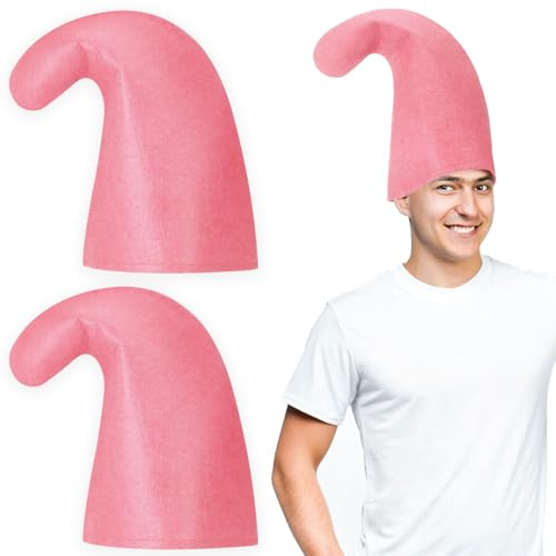 SATINIOR 2 Stück Karneval Zwergenmützen Lustige Filz Zwergenhüte für Fantastischer Karneval Weihnachtskleid Kostüm Cosplay Party,Einheitsgröße für Erwachsene
