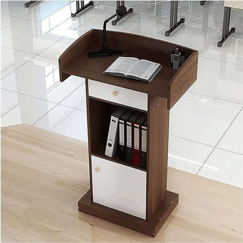 WOYZDQ Stehpult Hölzernes Podium, Schreibtisch, Kanzel, Moderne Kanzeln, Rednerpulte mit offenem Stauraum und Schubladenkonferenz für Kirchen, Büro, Klassenzimmer Pult