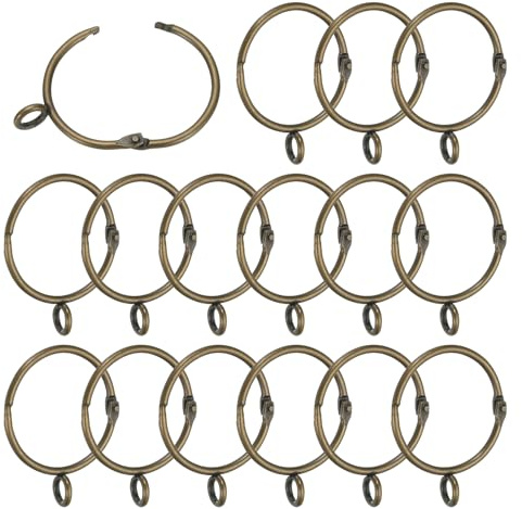 PATIKIL 16 Piezas Anillas para Cortina De 1.5 Pulgadas con Ojales Bronce | De Diámetro Interior, Anillas Metálicas Para Cortinas, Alfileres De Aro, Para Barras De Cortina