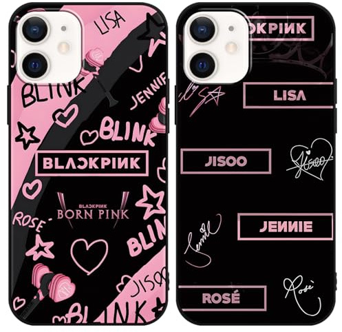 2 Pièces Coque pour Apple iPhone 12 mini 5.4'', Blackpick KPOP Star Groupe D'idoles Lisa Rose Jenny Jisoo Protection Cover Etui Housse de Haute Qualité TPU Silicone Souple Anti-Rayures Antichoc Case