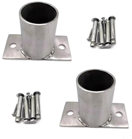 Pfostenträger Aufschraubhülse 2 Stück Runder Briefkasten Pfostensockel Aus Edelstahl, Zaun Pfosten Reparatur Klammer & Terrasse Pfosten Anker Basis Für Veranda Geländer Für Beton(Dia 60mm)