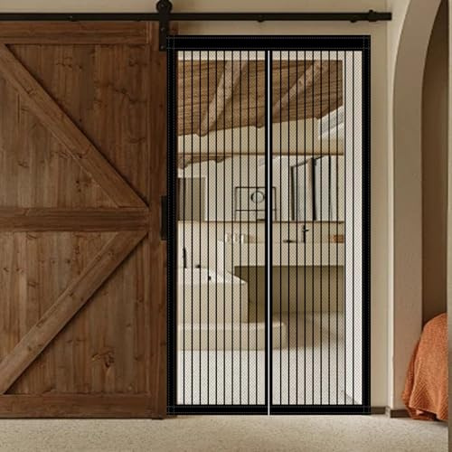 Mosquito Door Net Magnetic 90 x 212 cm No Drilling Fly Screen for Doors Stronger Magnets for Windows Doors Patio, Black