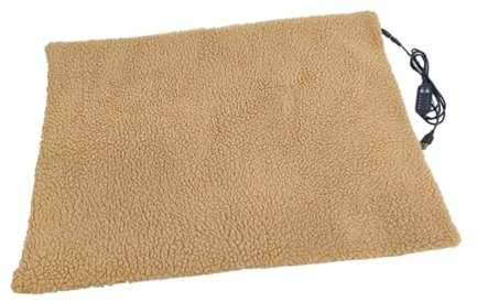 SZLIFE Tappetino riscaldante per Gatti, Tappetino riscaldante per Gatti, 5 Temperature Regolabili, Fondo Antiscivolo con Timer, per Cani, Coperta USB, Marrone
