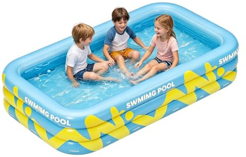 Uppblåsbar Pool 209,8 x 144,8 x 55,9 Cm Förtjockat Bollhav | Utomhuspool För Sommaranvändning På Uteplats, Trädgård, Bakgård, Gräsmatta, I Parken Och För Fest, Lek Och
