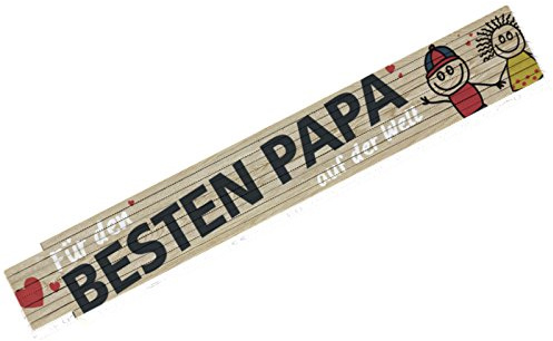 Zollstock Bester Papa der Welt Meterstab Geschenk Männer Vatertertag 2m Holz