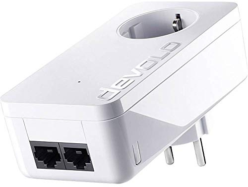 Devolo dLAN 1000 Duo+ - Adaptador Powerlan (1000 Mbit/s, 2 Puertos LAN, Carcasa compacta, Red, Powerline, Red LAN Sencilla Desde el Enchufe), Color Blanco