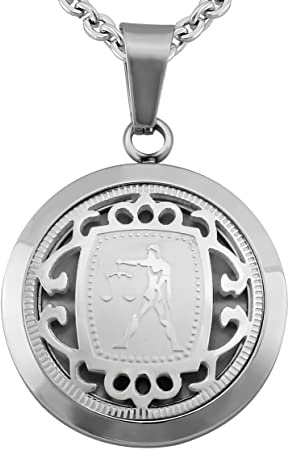 Hanessa Sternzeichen Halskette in Silber – Edelstahl Kette mit Anhänger & Gravur – Personalisierter Schmuck für Damen & Herren, 50-60 cm – 12 Sternzeichen zur Auswahl
