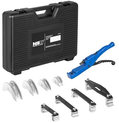 MSW Cintreuse À Tube Manuelle Multicouche Cintreuse Tuyau Coudeuse Arbalète De Cintrage MSW-TBHY-01 (Angle Max 90°, Pour Tubes Cuivre et PER Ø 16-32 mm, Mallette de transport, Aluminium)